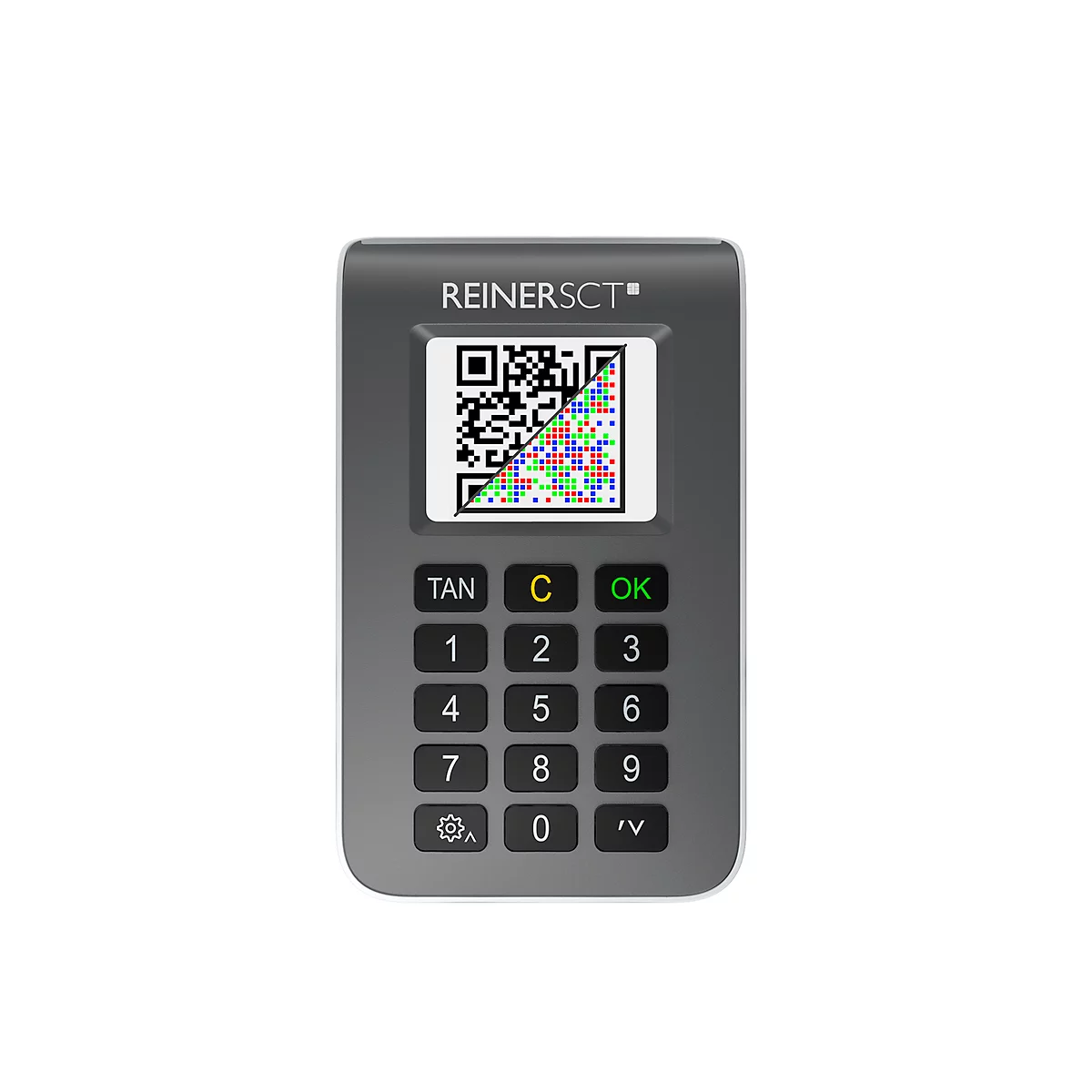 TAN generator REINERSCT tanJack photo GR, voor Sm@rtTAN photo & chipTAN QR, tot 5 jaar batterijlevensduur, grijs