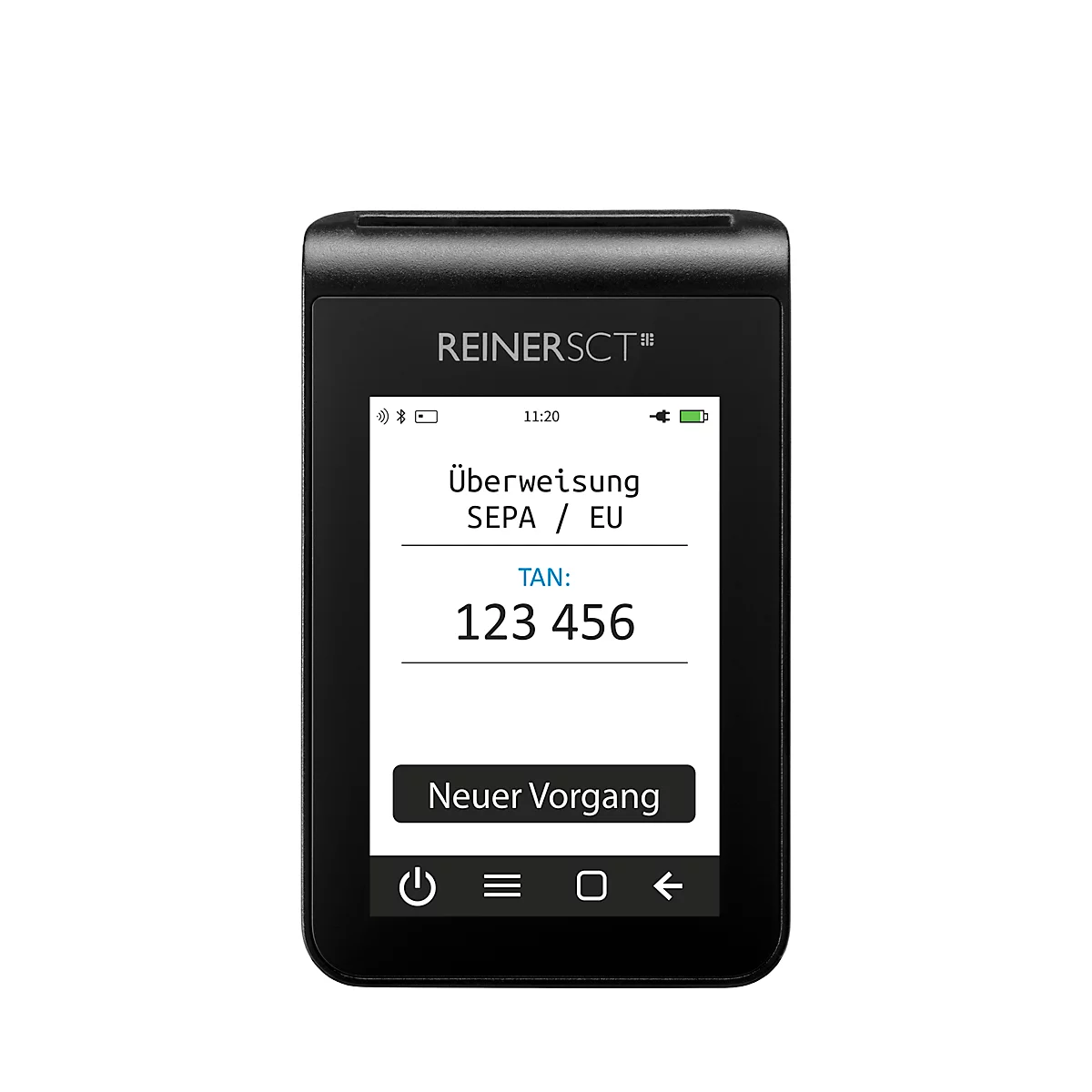 TAN &amp; TOTP Generator REINER SCT tanJack® deluxe, 2-Faktor-Authentifizierung, zusätzlicher PIN-Schutz 3,5' Touch-Display, Kartenslot, inkl. Ladestation &amp; Netzteil, schwarz