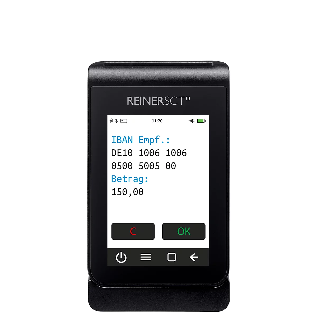 TAN &amp; TOTP Generator REINER SCT tanJack® deluxe, 2-Faktor-Authentifizierung, zusätzlicher PIN-Schutz 3,5' Touch-Display, Kartenslot, inkl. Ladestation &amp; Netzteil, schwarz