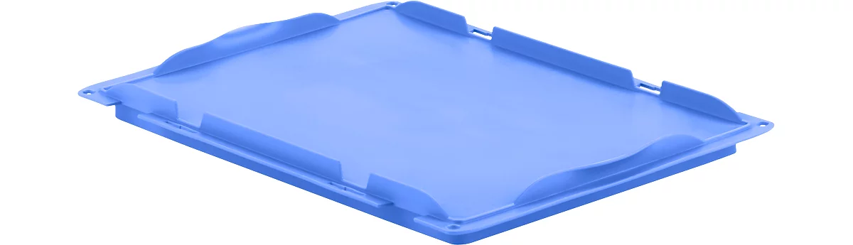Tapa cobertora D43 para caja con dimensiones norma europea LTB/ELB, 400 x 300 mm, azul