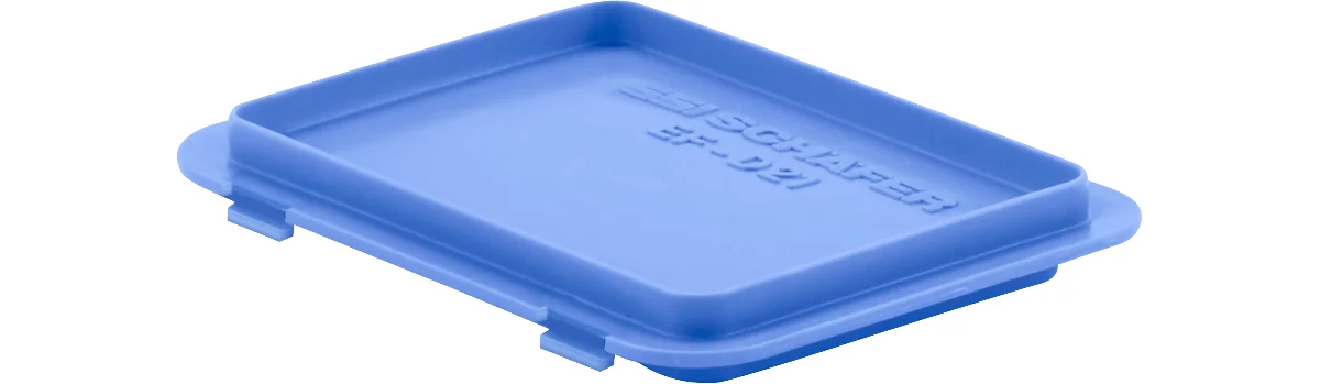 Tapa con gancho EF-DH 21 para caja con dimensiones norma europea, azul