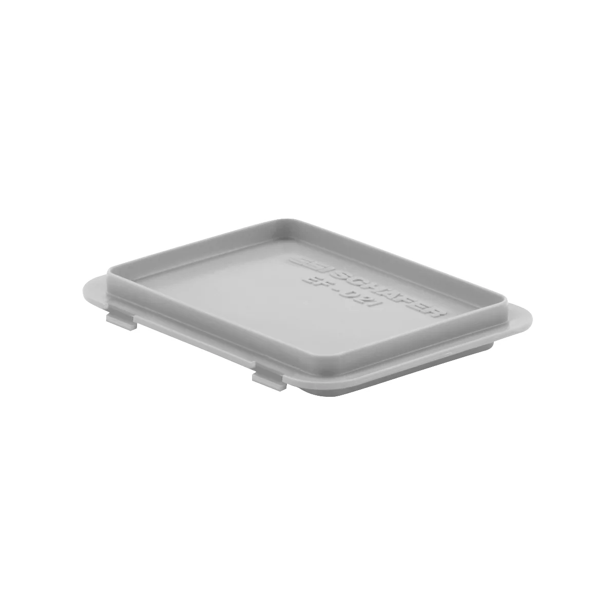 Tapa con gancho EF-DH 21 para caja con dimensiones norma europea, gris