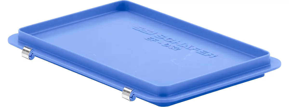 Tapa de bisagra EF-D 32 S para caja con dimensiones norma europea, azul