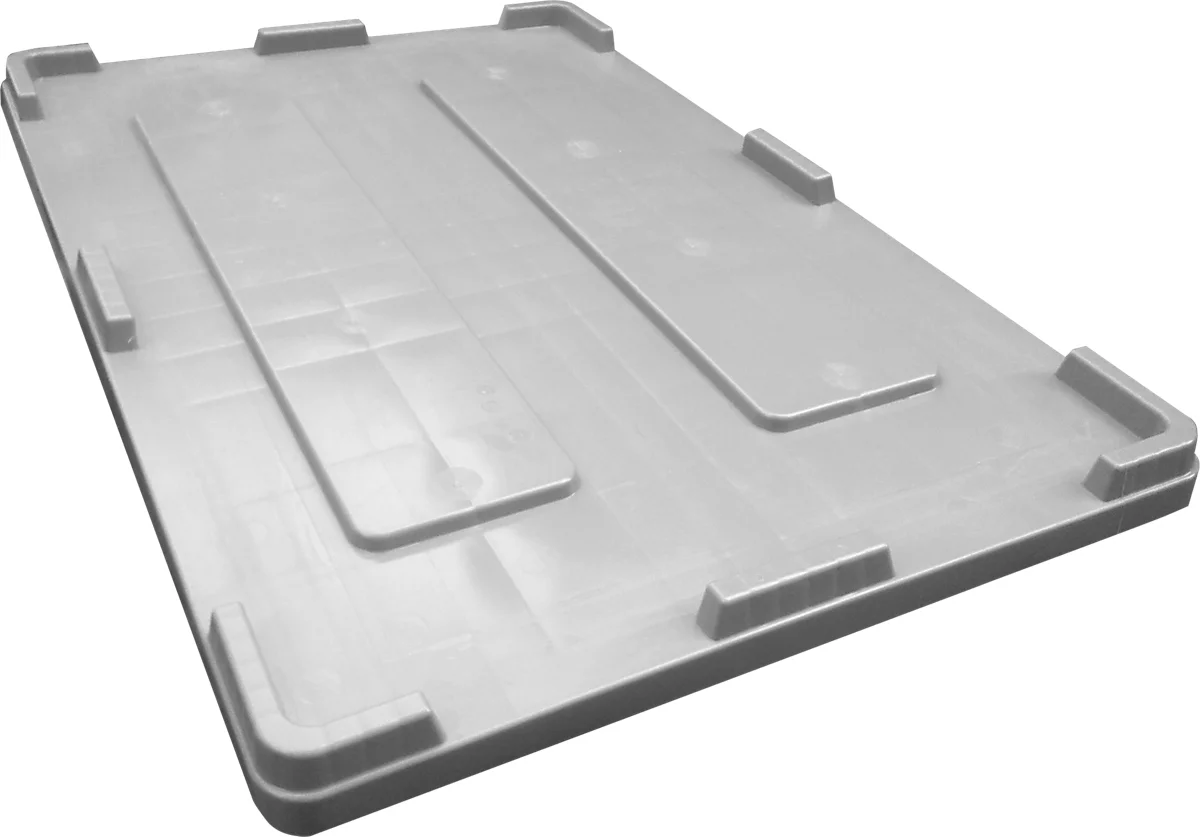 Tapa para caja industrial con volumen 330 l/470 l, L 1200 x A 800 x A 30 mm, polietileno, gris