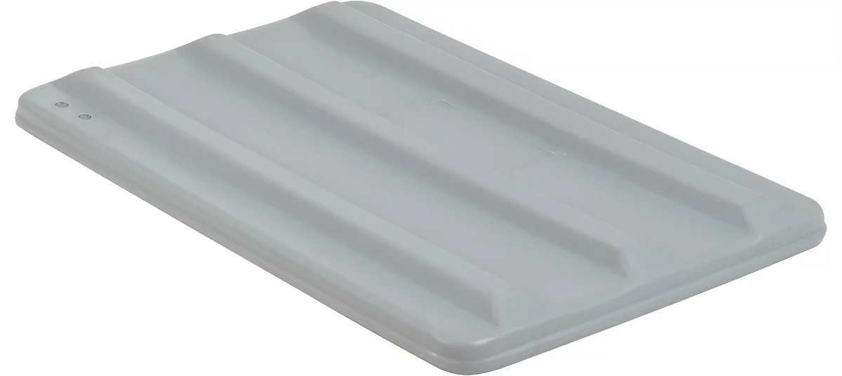 Tapa para recipiente rectangular, plástico, 135 l, gris
