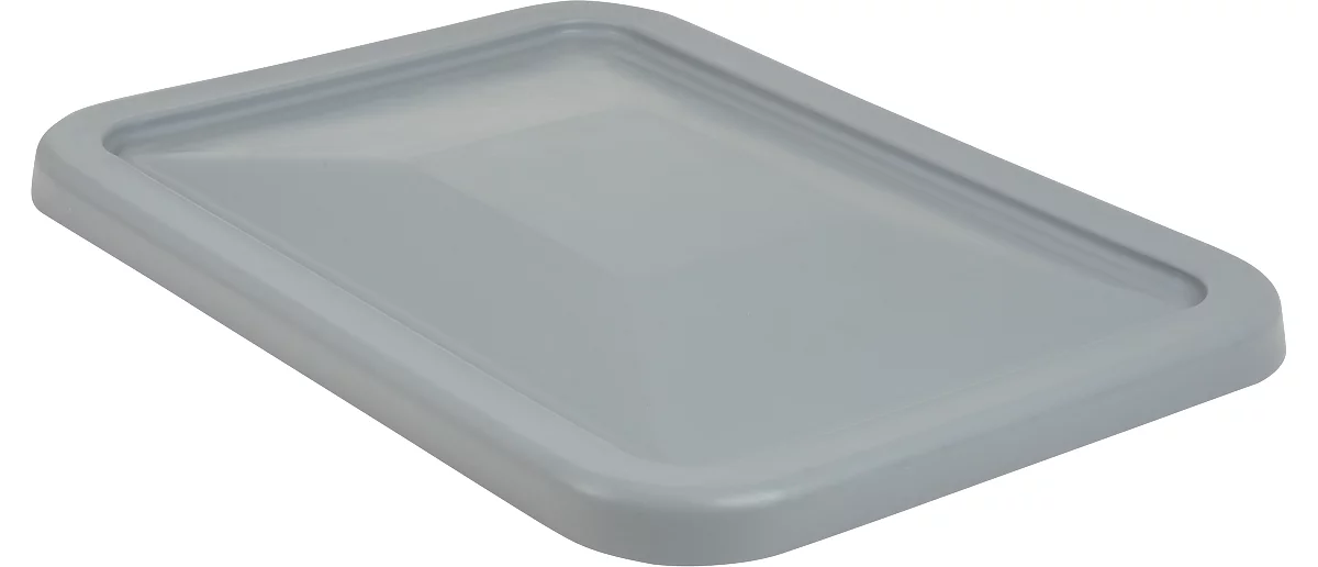 Tapa para recipiente rectangular, plástico, 227 l, gris