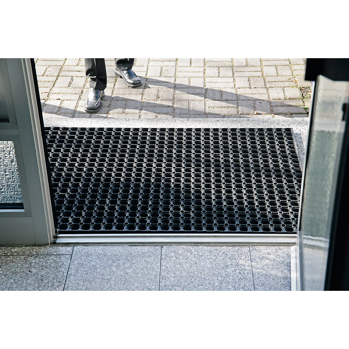 Tapis annulaire en caoutchouc, 1200 x 800 mm, noir