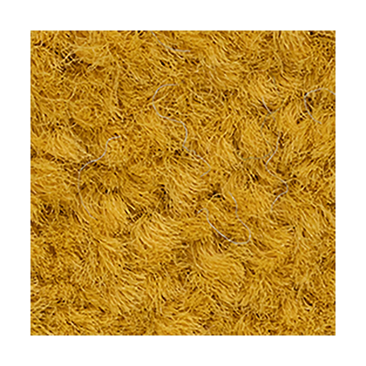 Gros plan sur une surface textile ocre avec un poil dense et duveteux.