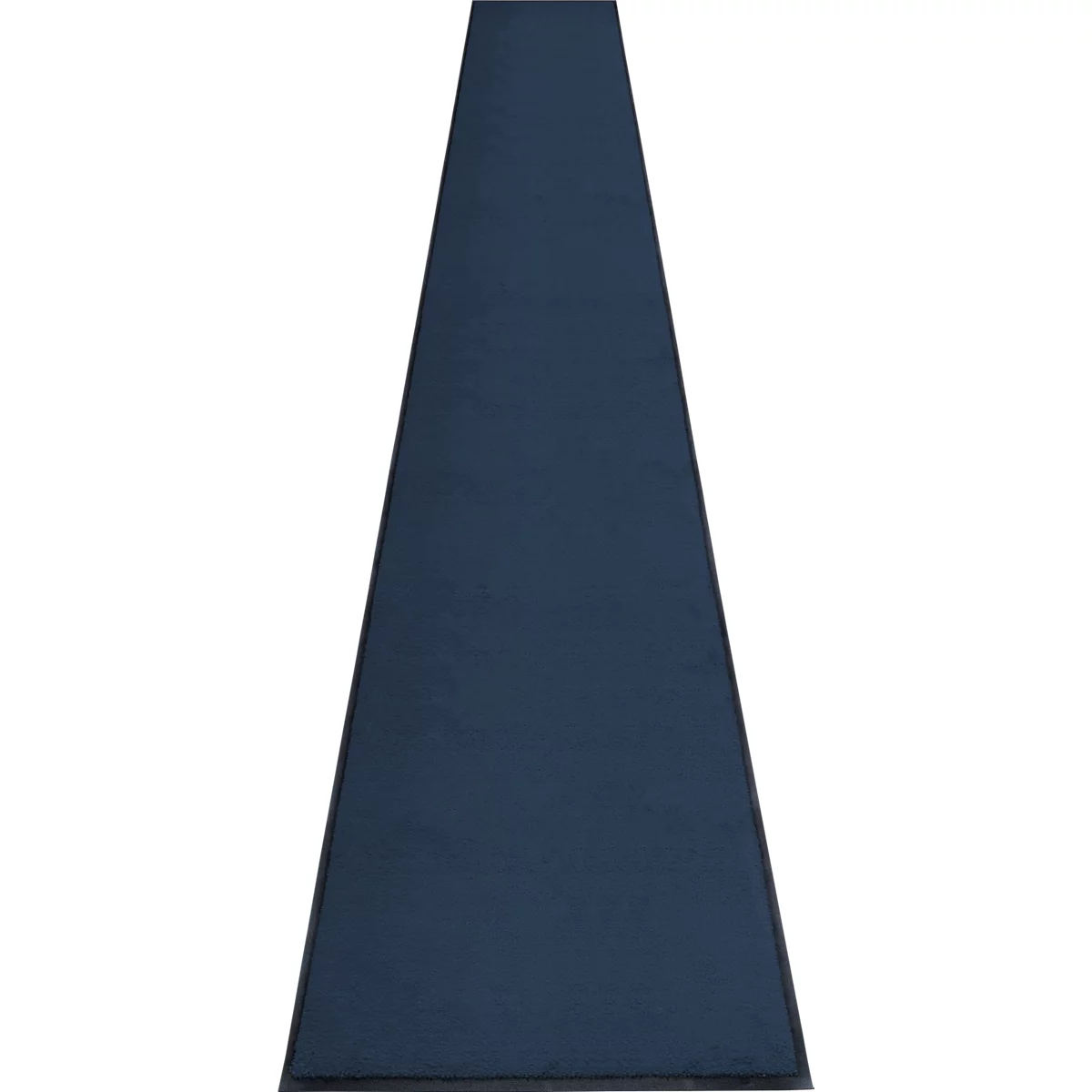 Tapis bleu sur fond blanc.