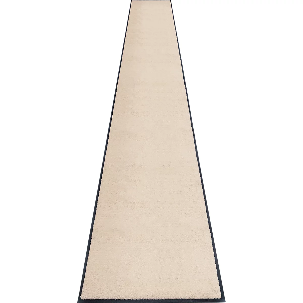 Tapis beige avec bordure noire. La perspective est d'en haut, légèrement inclinée.