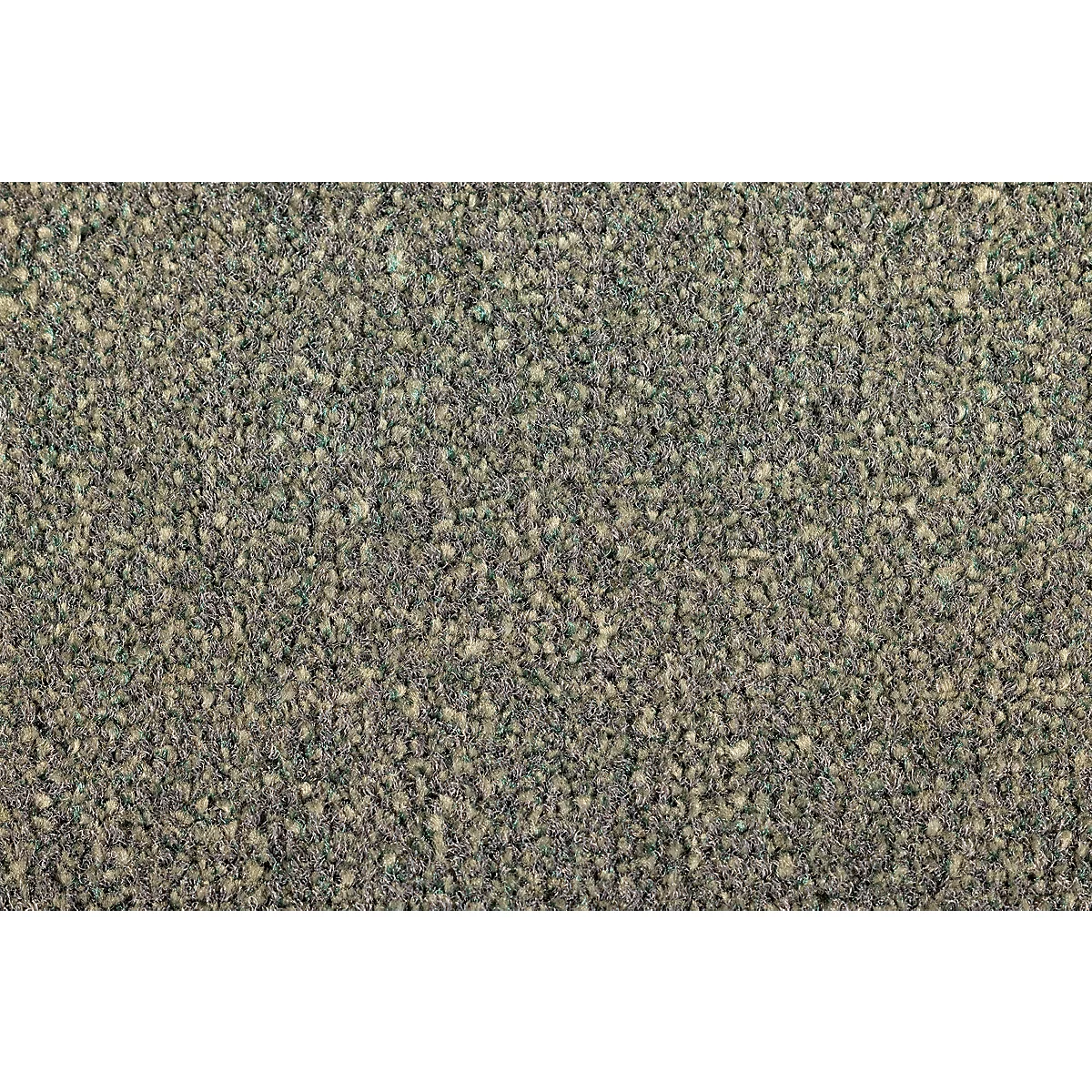 Gros plan sur une texture de tapis grise et granuleuse.