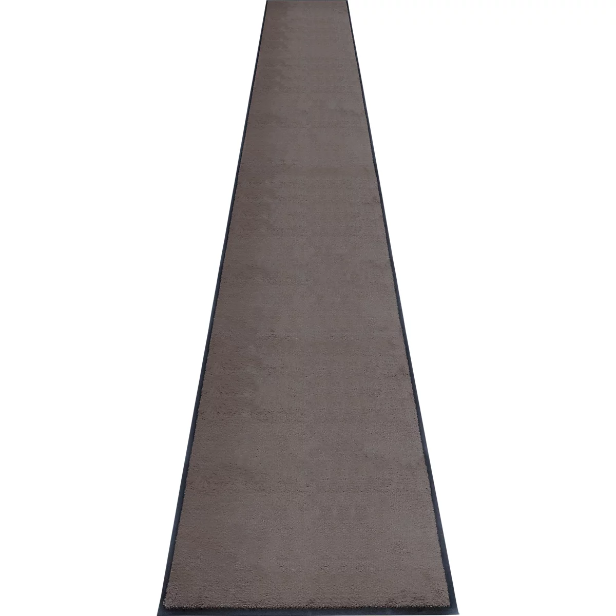tapis anti-salissures miltex Eazycare Style, angulaire, antistatique, résistant aux UV, lavable, nylon haute torsion &amp; caoutchouc Niltril, 850 x 3000 mm, gris-brun