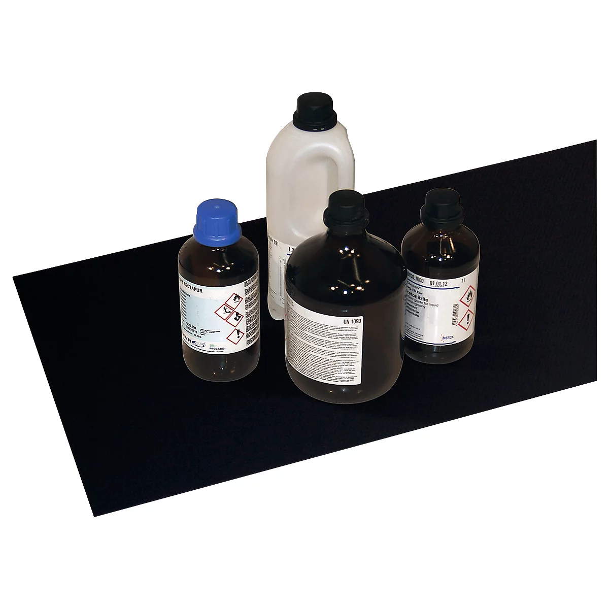 Tapis antidérapant en inox pour armoire à produits dangereux V-LINE Asecos, pour étagères, noir
