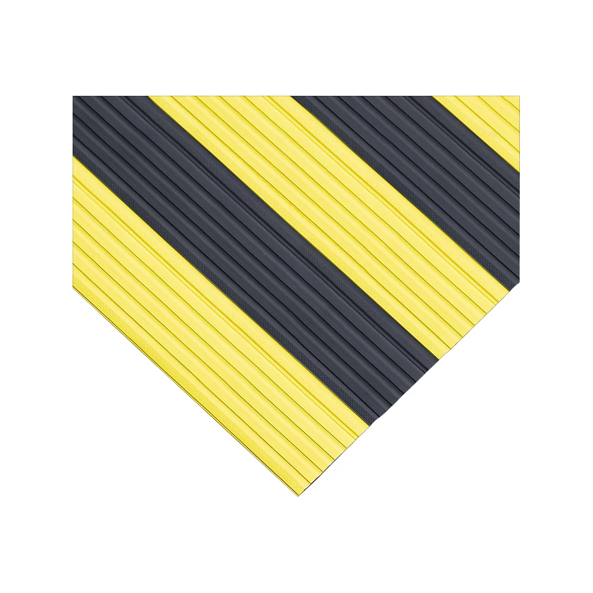 Tapis chemin ergonomique, à la découpe, 1000 mm de large, noir/jaune