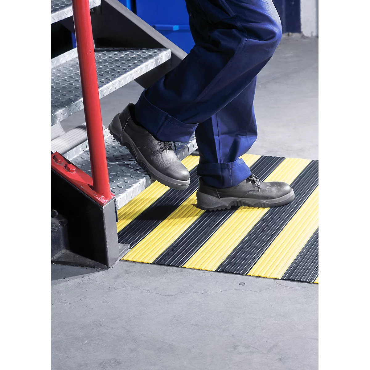 Tapis chemin ergonomique, rouleau de 10 m, 1000 mm de large, bleu