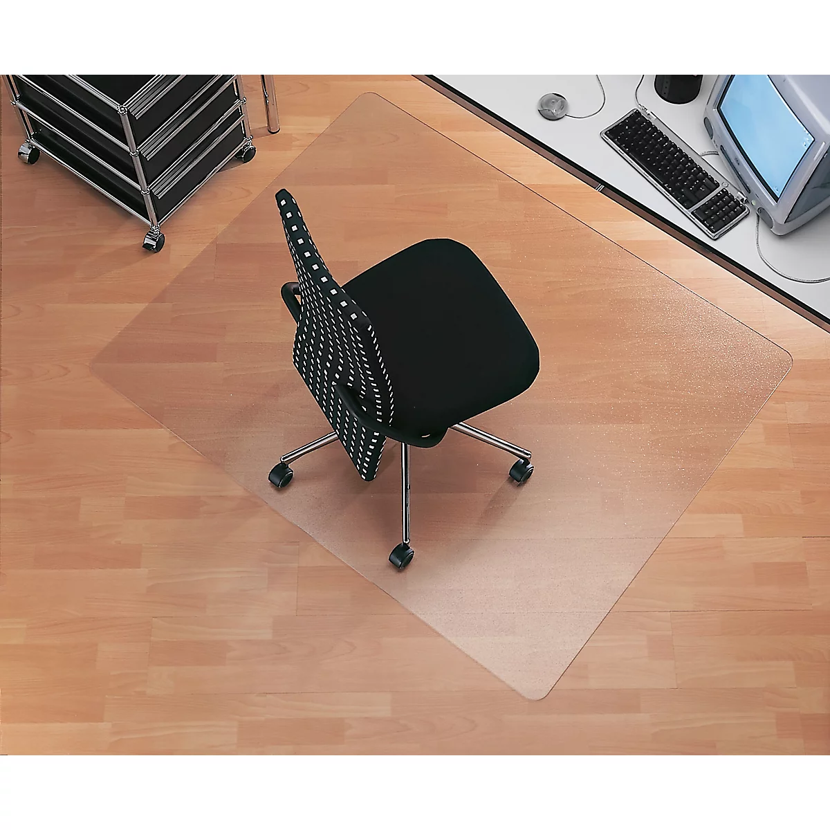 Tapis de protection des sols DURA GRIP META, pour sols durs, couche adhérente VAB de 1,8 mm, structuré, transparent, L 1200 x l 1100 mm