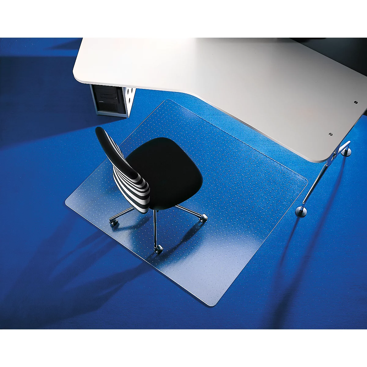 Tapis de protection des sols ECO GRIP HEAVY, pour moquettes, picots d'ancrage, résistant à la température, transparent, L 1200 x l 1100 mm