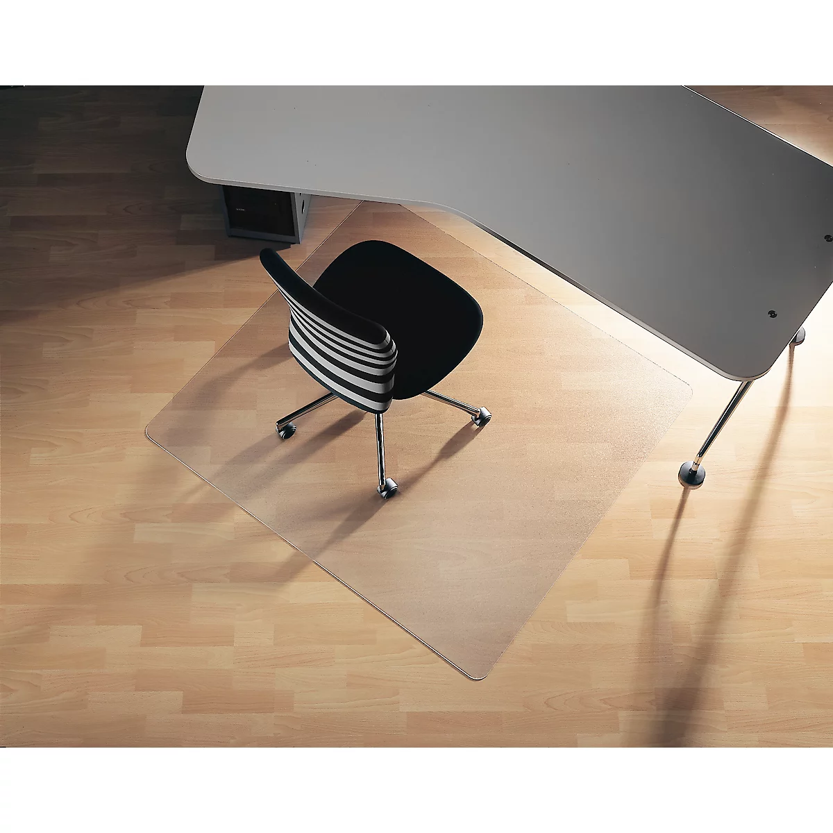 Tapis de protection des sols ECO GRIP HEAVY, pour sols durs, couche d'adhérence VAB de 2,0 mm, résistant à la température, transparent, L 1200 x l 1300 mm
