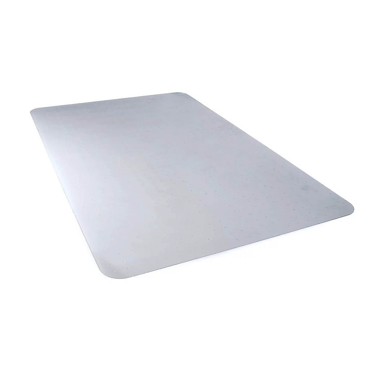 Tapis rectangulaire argenté sur fond blanc. Les coins sont légèrement arrondis.