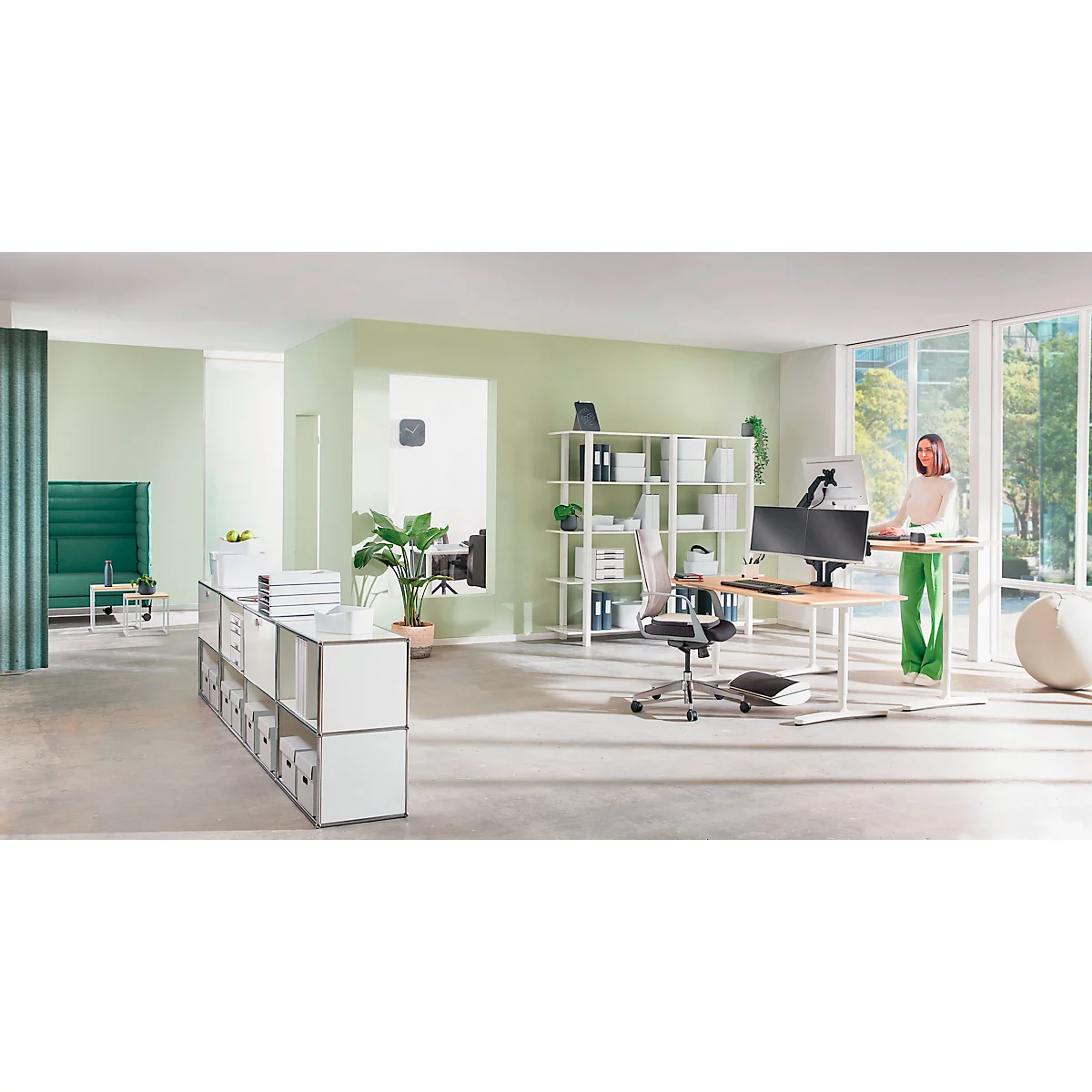 Tapis de souris et repose-poignets Leitz Ergo, ergonomique, 2 hauteurs réglables, L 200 x P 260 x H 23 mm, gris clair