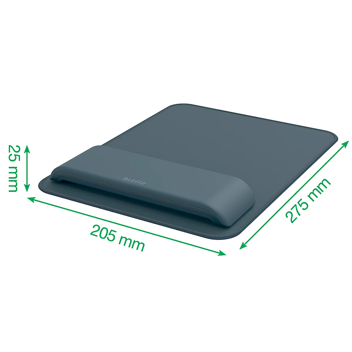 Tapis de souris et repose-poignets Leitz Ergo, ergonomique, 2 hauteurs réglables, L 200 x P 260 x H 23 mm, gris velours