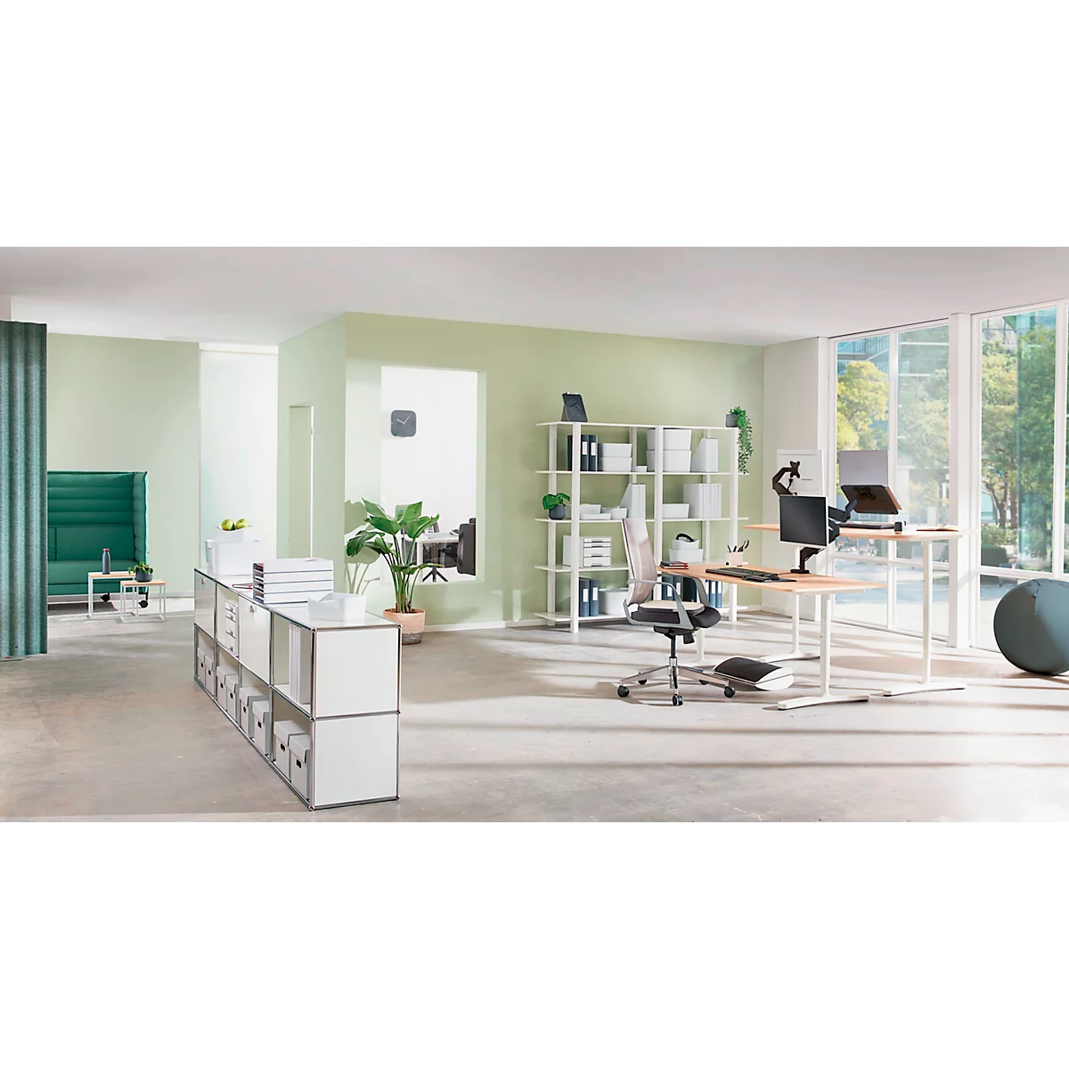Tapis de souris et repose-poignets Leitz Ergo, ergonomique, 2 hauteurs réglables, L 200 x P 260 x H 23 mm, gris velours