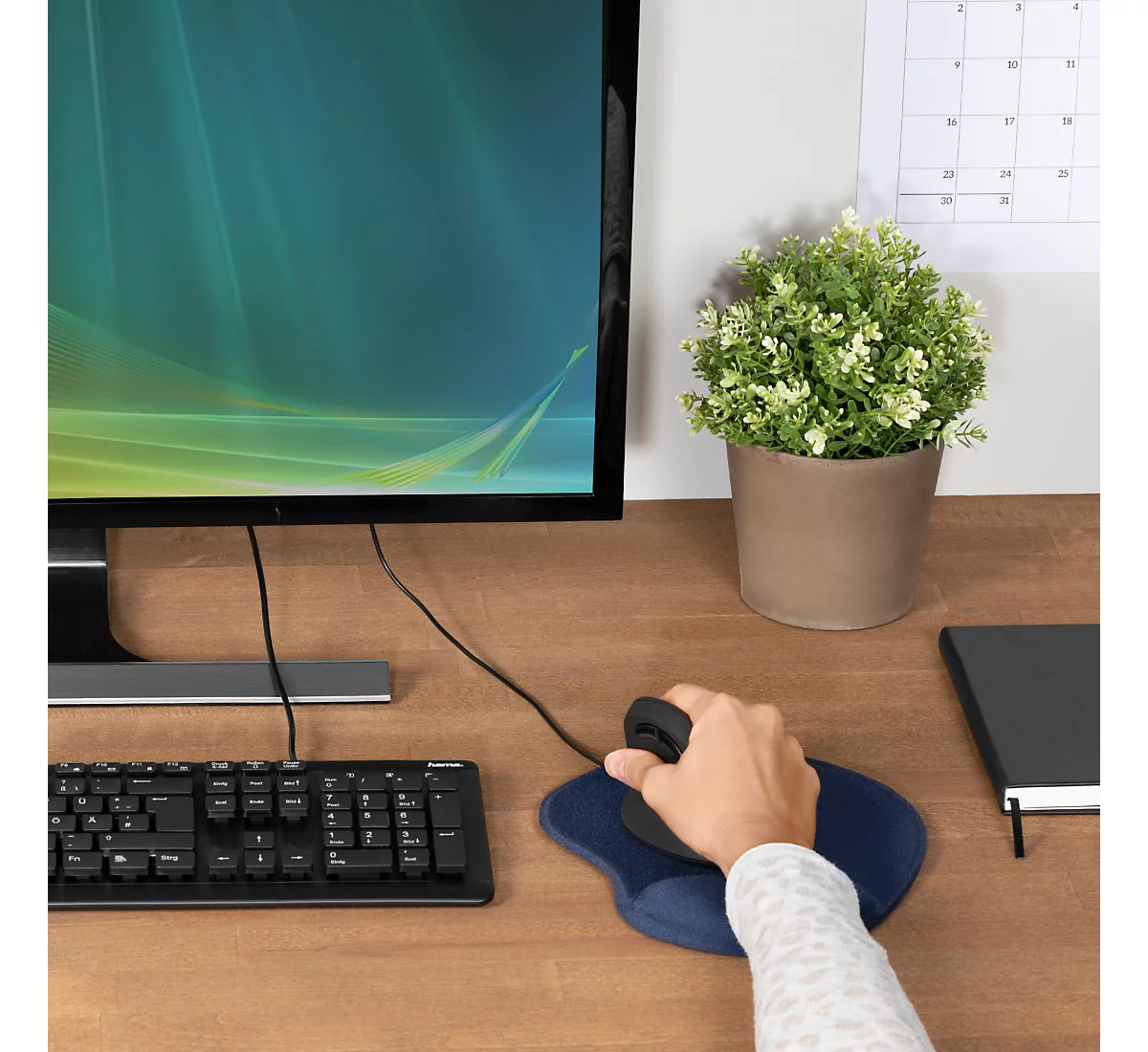 Grand tapis de souris de jeu, clavier souris repose-poignet ensemble de  support avec mousse à mémoire de forme ergonomique facile à taper, tapis de  bureau étendu antidérapant pour jeu de bureau à