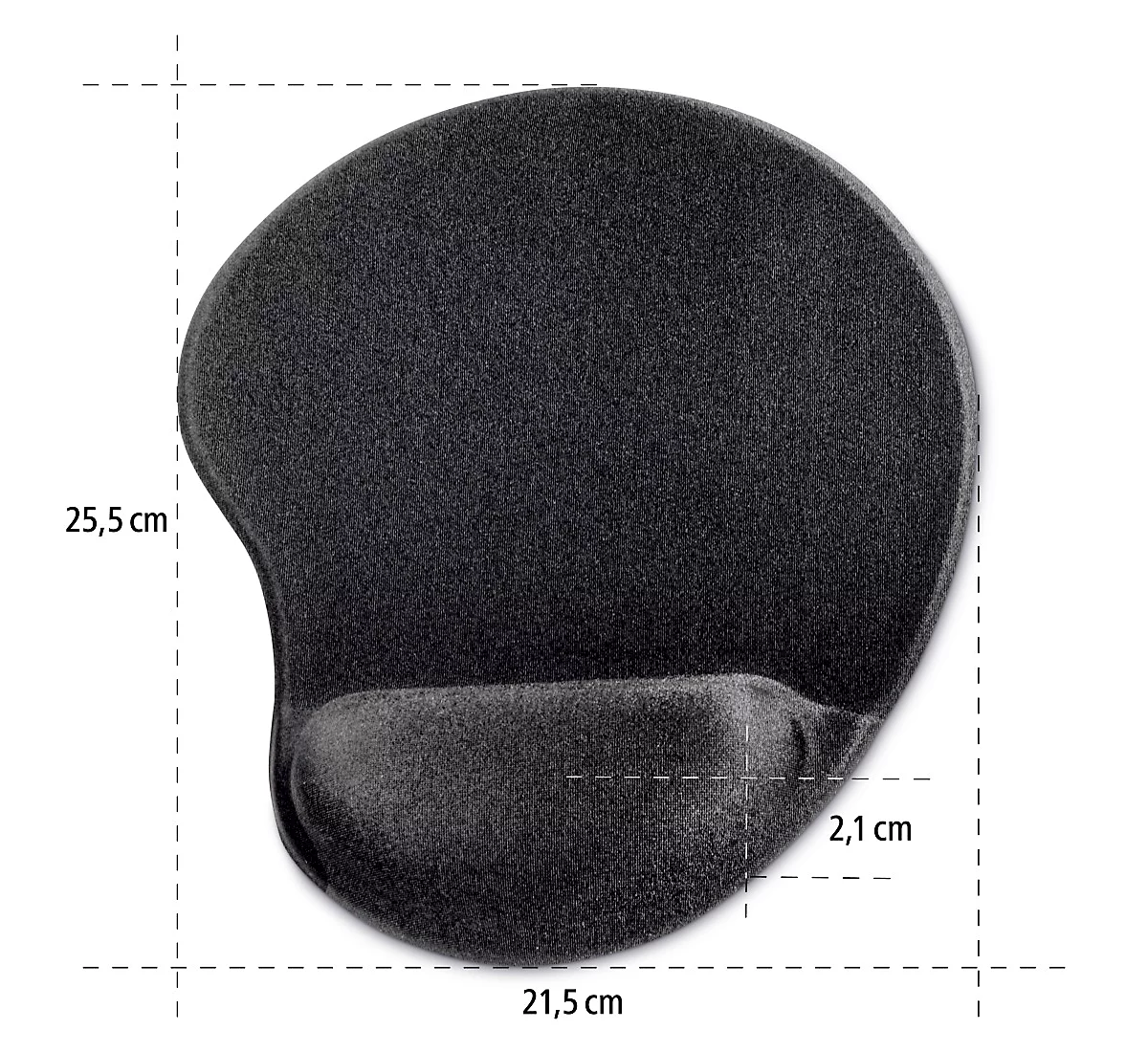 Tapis de souris hama Ergonomique, repose-poignets rembourré, L 215 x l 255  x H 21 mm, mousse PU à mémoire de forme, noir ou bleu à prix avantageux
