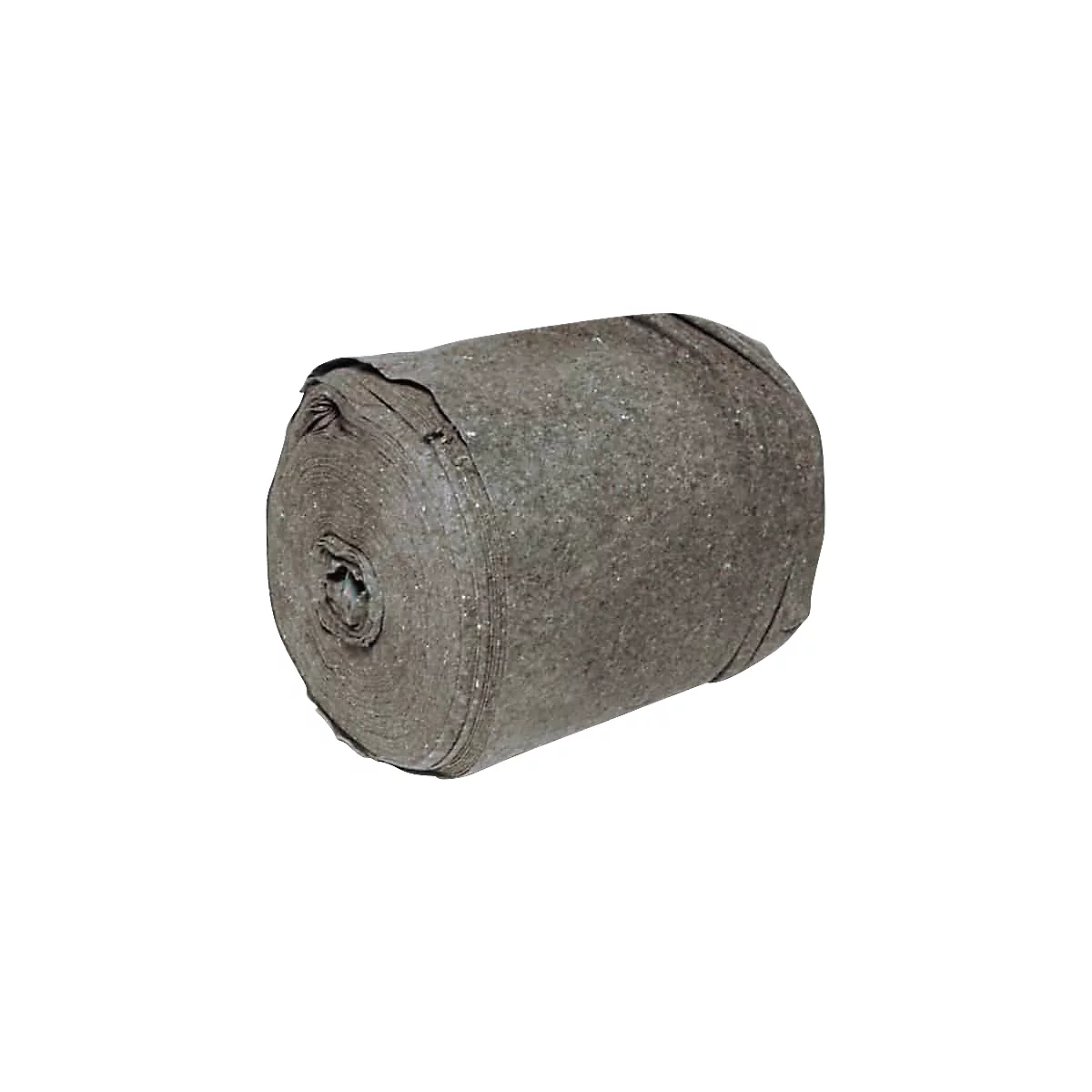 Rouleau de tissu feutré gris. La texture est légèrement irrégulière avec de petits points blancs.