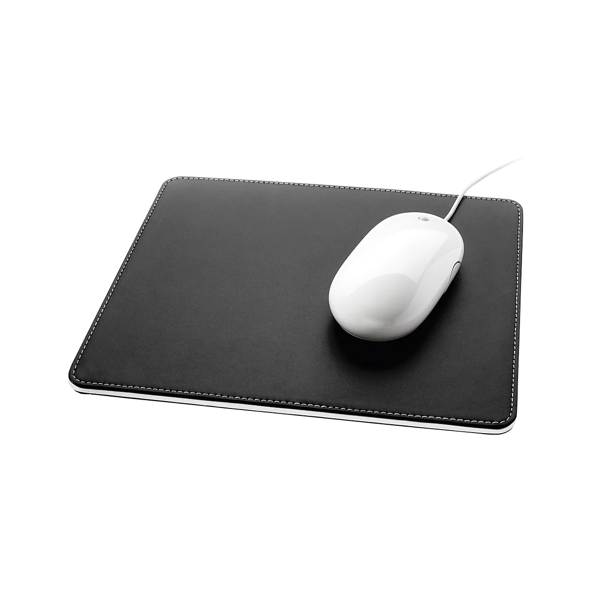 Tapis de souris Sigel tapis souris eyestyle, simili cuir, noir / blanc