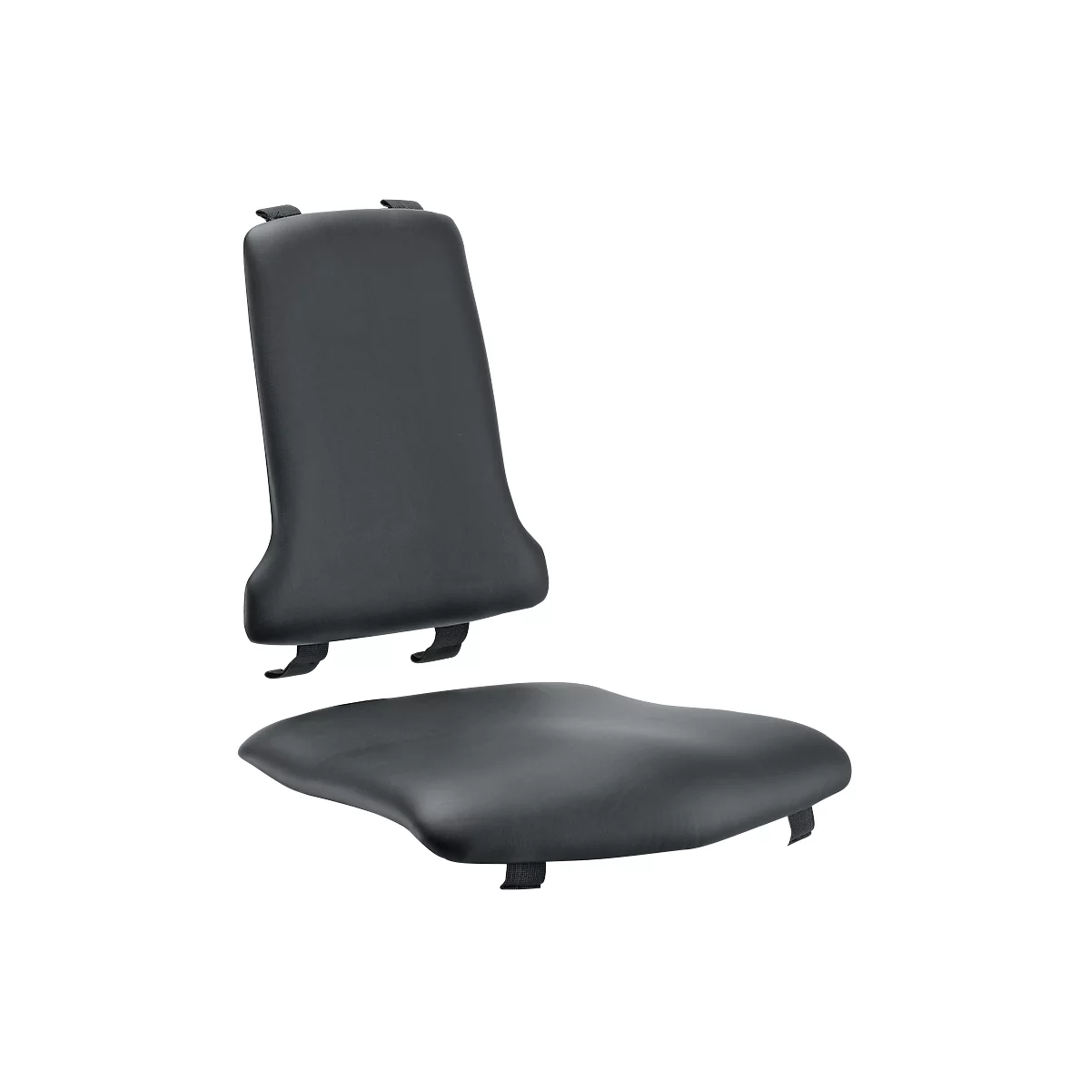 Tapizado de sustitución Sintec, con apoyo lumbar, cuero sintético, Stamskin Top negro