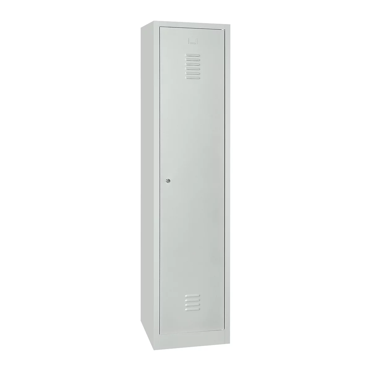 Taquilla, 1 puerta, An 400 x Al 1800 mm, cerradura de cilindro, gris luminoso