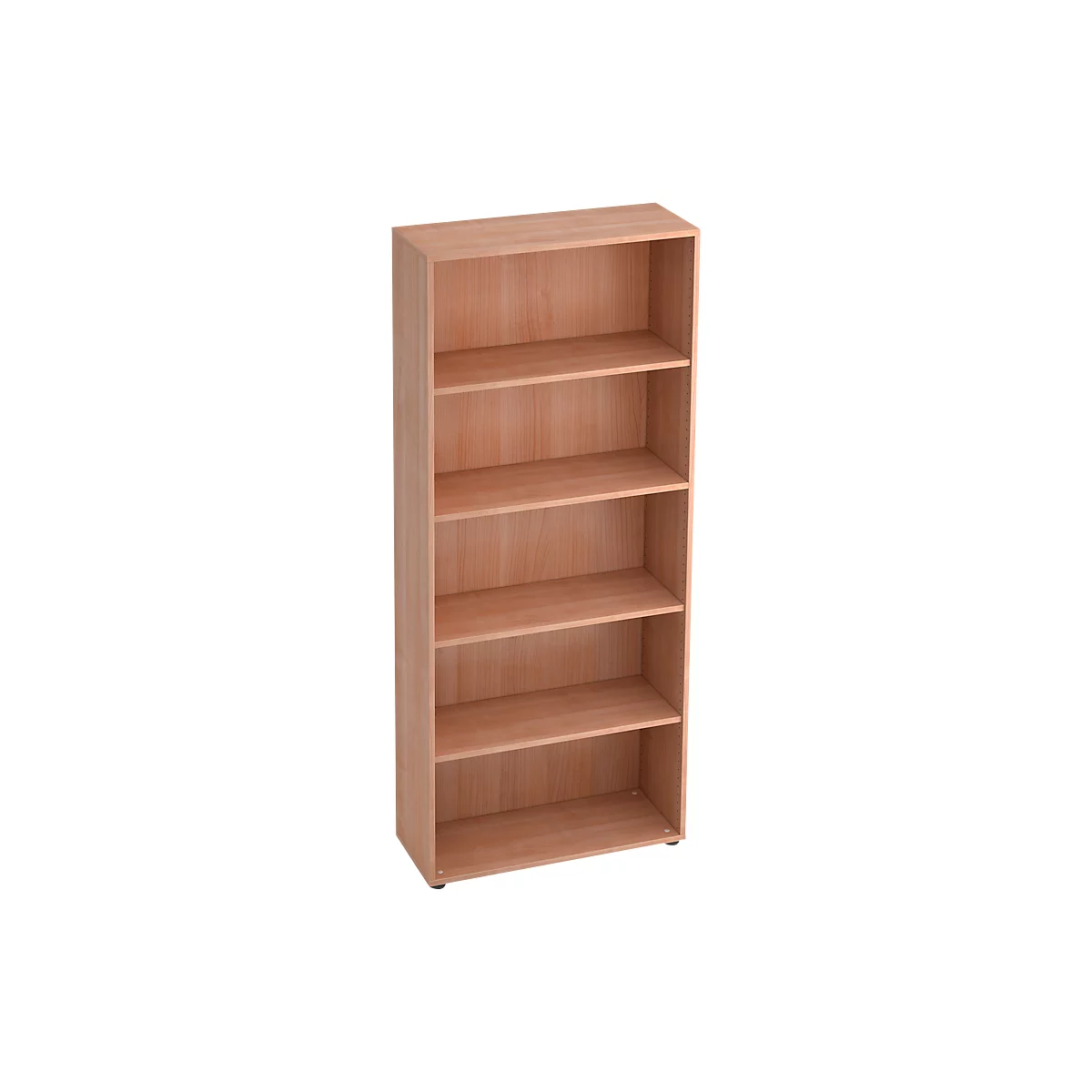 TARA boekenkast, 5 OH, stapelbaar, B. 800 x D 330 x H 1880 mm, notendecor/Havanna