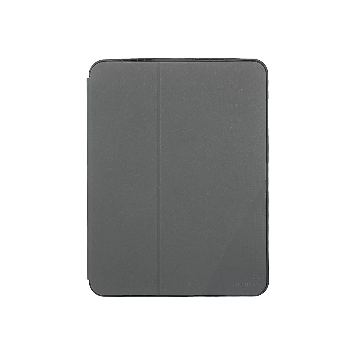 Dunkelgraue Tablet-Hülle, rechteckig. Marke 'targus'.