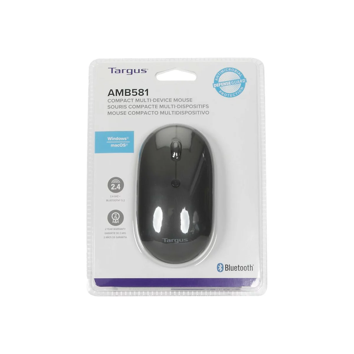 Targus - Maus - antimikrobiell - rechts- und linkshändig - kabellos - Bluetooth 5.0