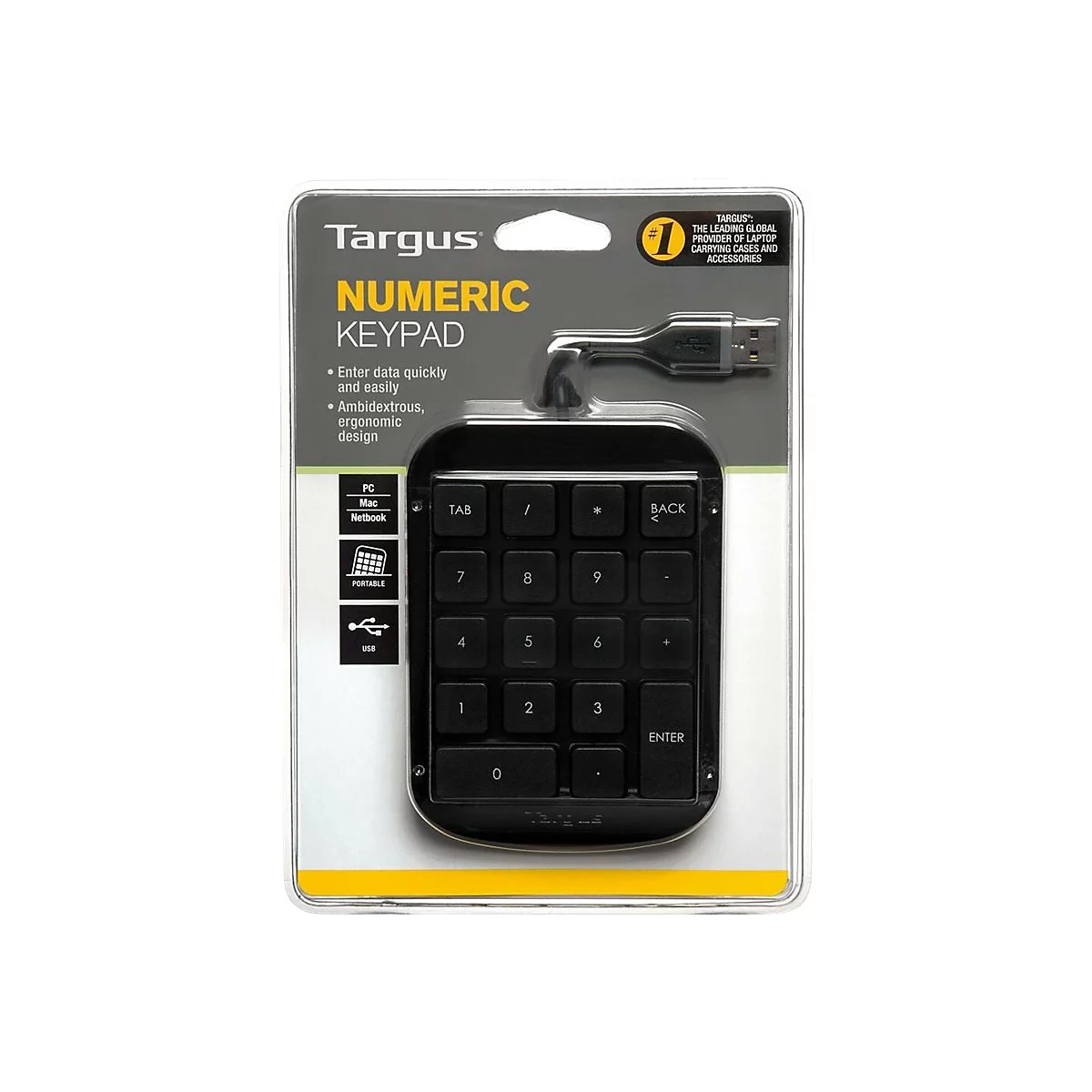 Targus Numeric - Tastenfeld - USB - Schwarz, Grau