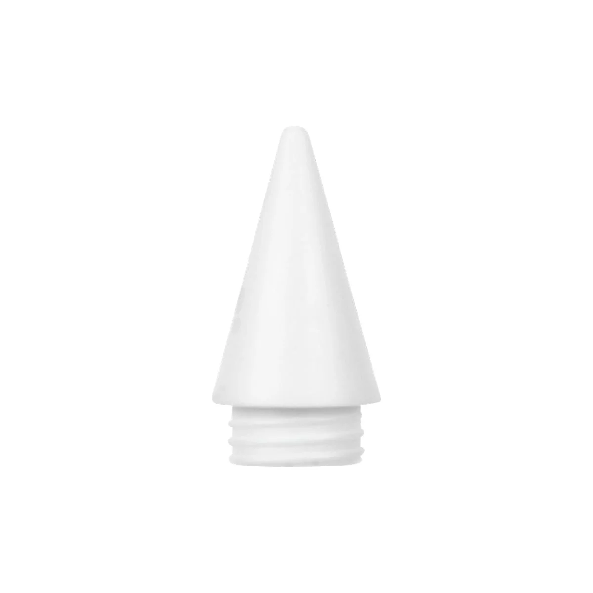 Weiße Ersatzspitze für einen Eingabestift mit konischer Form und Schraubgewinde.