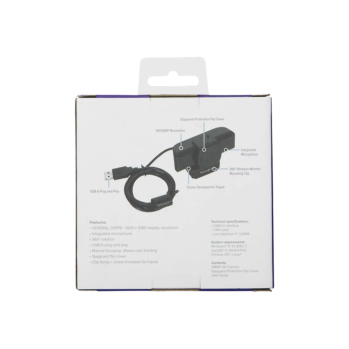 Targus Webcam Pro - Webcam - Farbe - 1920 x 1080 - 1080p - Audio