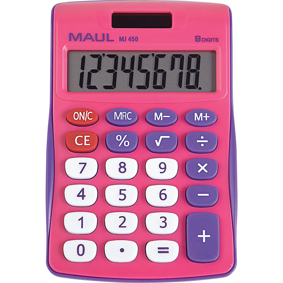 Taschenrechner MAUL MJ450, 12 Stellen, Tax, Solar- & Batteriebetrieb, B 72 x T 113 x H 19 mm, schwarz