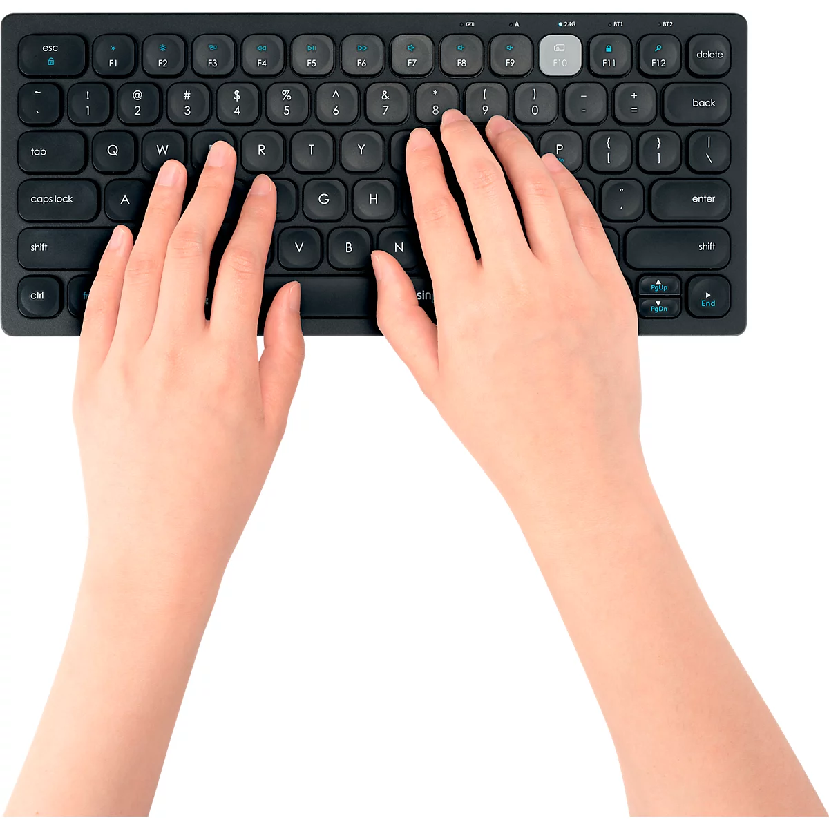 Tastatur Kensington Multi-Device Dual Wireless, kabellos, QWERTZ, für bis zu 3 Endgeräte, schwarz