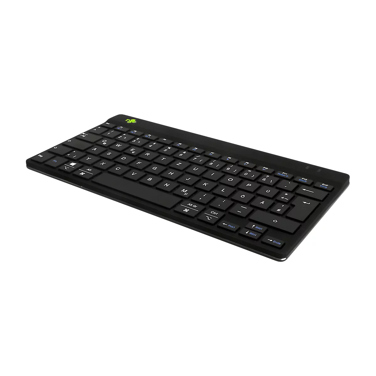 Tastatur R-Go Compact Break, kabellos, QWERTZ, LED-Pausenanzeige, Bluetooth/USB, schwarz