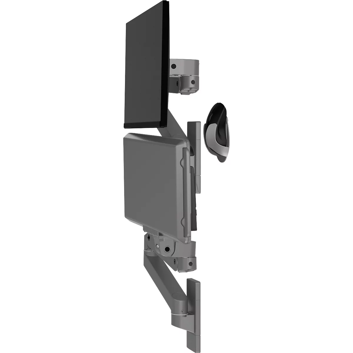 Tastatur Wandhalterung Ergotron LX Pro, mit Mausablagefläche, bis 2,3 kg, neig-/schwenkbar, höhenverstellbar, Aluminium, dunkelgrau