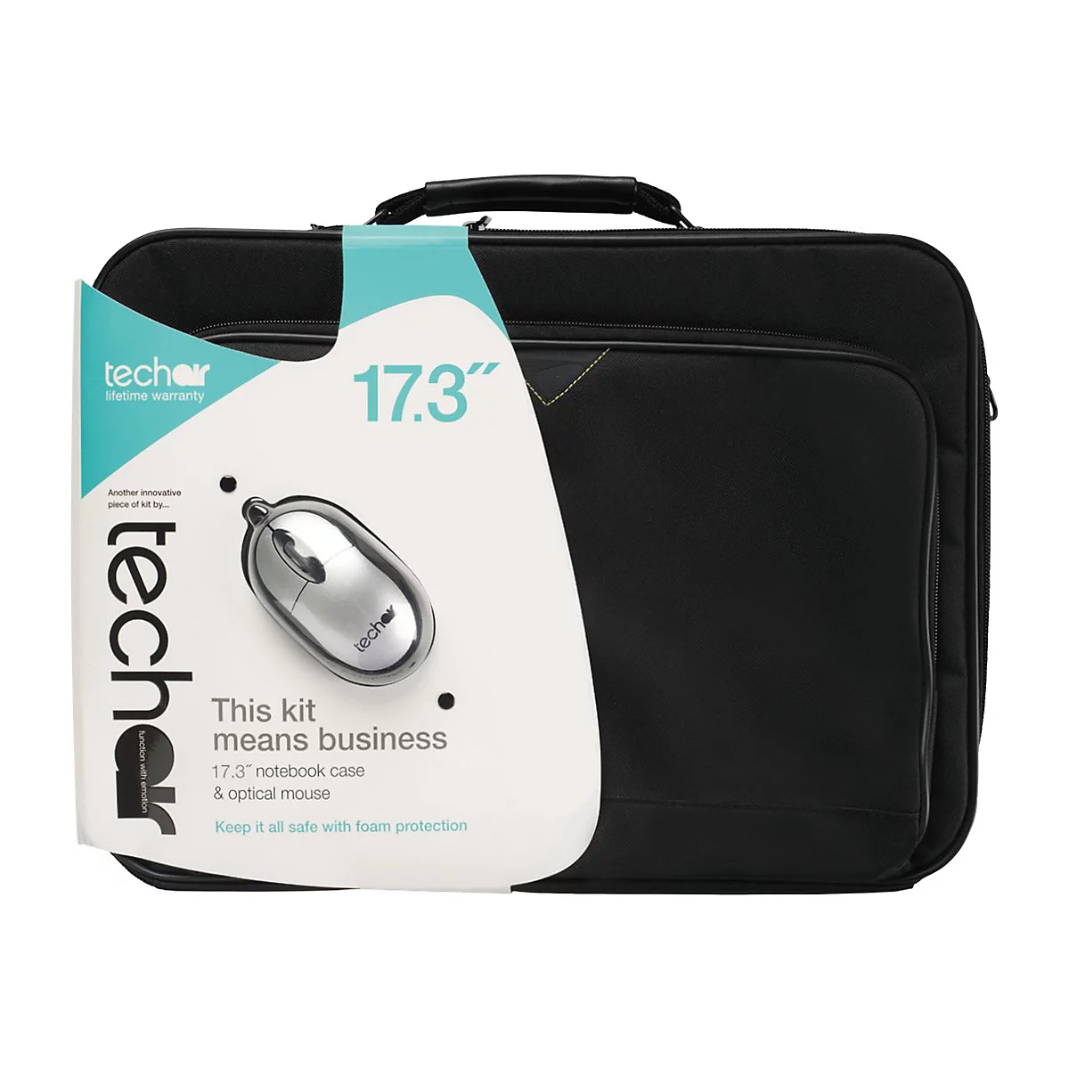 techair TABUN33MV4 - Notebook-Tasche - 43.9 cm (17.3') - Schwarz - mit optische USB-Maus