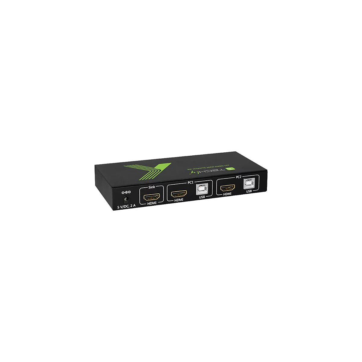 TECHly 2x1 USB HDMI KVM Switch 4Kx2K - KVM-/Audio-Switch - 2 x KVM/Audio - 1 lokaler Benutzer - Desktop