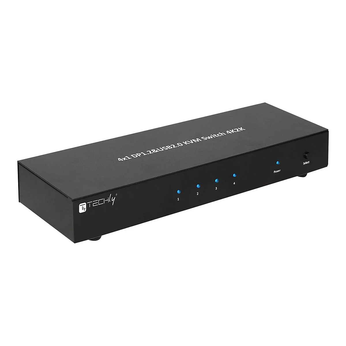 TECHly 4 Port DisplayPort 1.2 KVM Switch with Hub and audio - KVM-/Audio-/USB-Switch - 4 Anschlüsse
