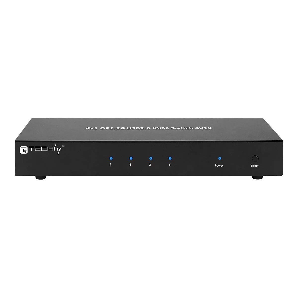TECHly 4 Port DisplayPort 1.2 KVM Switch with Hub and audio - KVM-/Audio-/USB-Switch - 4 Anschlüsse