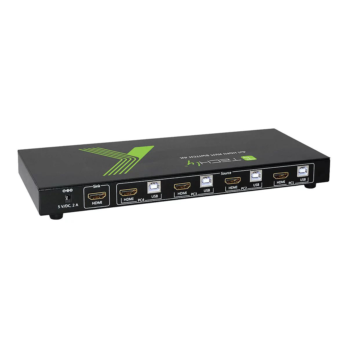 TECHly 4x1 USB HDMI KVM Switch 4Kx2K - KVM-/Audio-/USB-Switch - 4 Anschlüsse