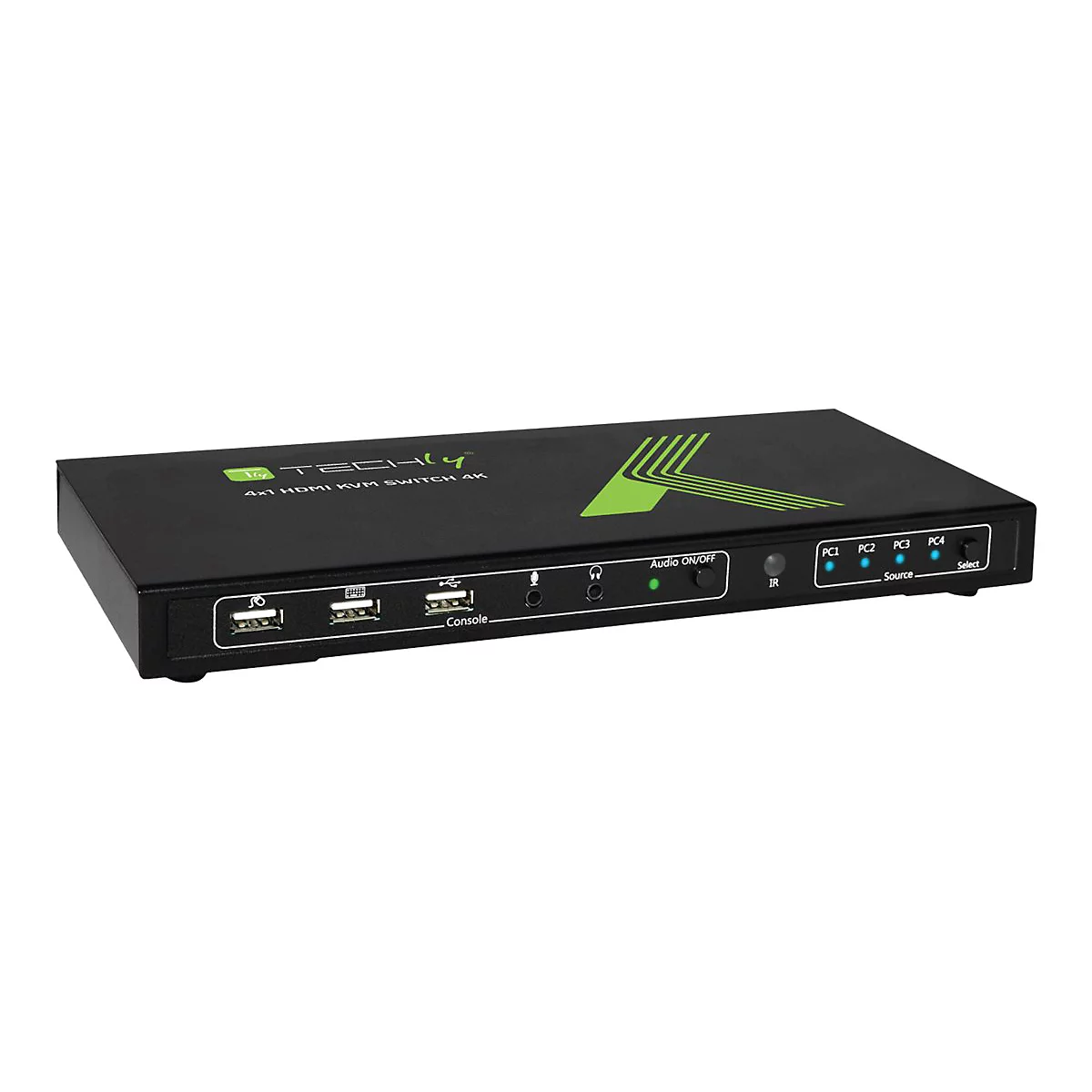 TECHly 4x1 USB HDMI KVM Switch 4Kx2K - KVM-/Audio-/USB-Switch - 4 Anschlüsse