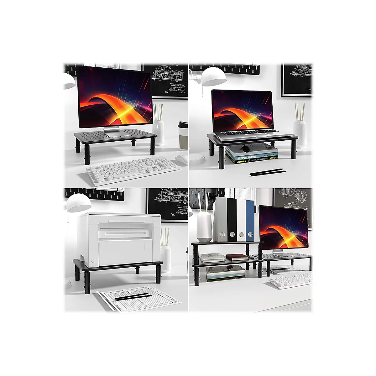 TECHly - Aufstellung - einstellbare Ergonomie - für LCD-Display/Notebook - Metall, gummierte Oberfläche - Schwarz