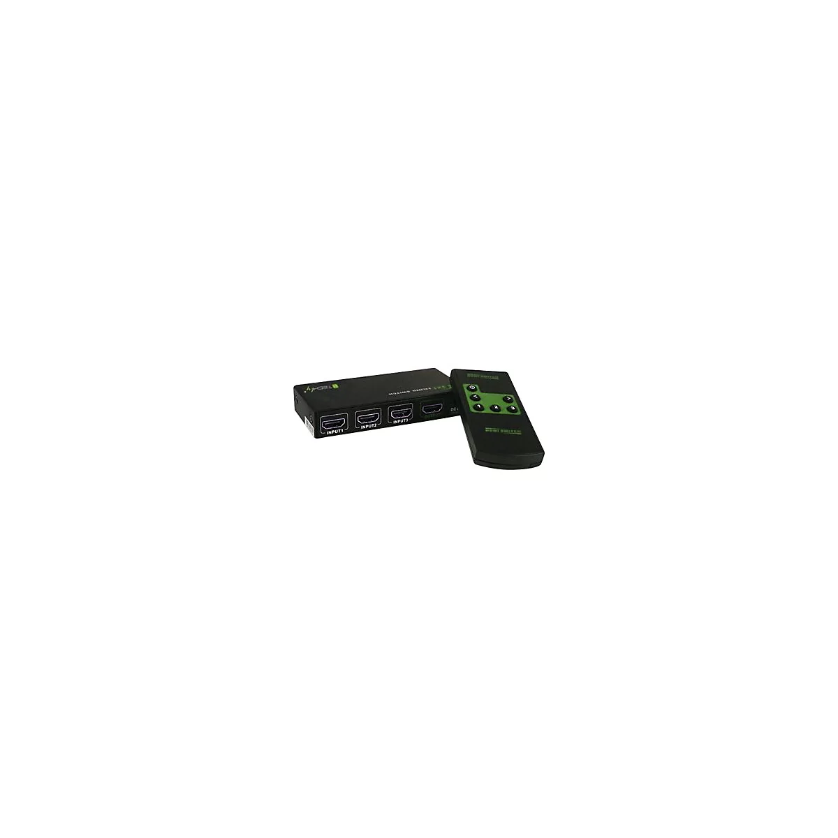 TECHly HDMI 3 IN 1 OUT with Remote Control, 4Kx2K, 3D - Video/Audio-Schalter - 3 Anschlüsse